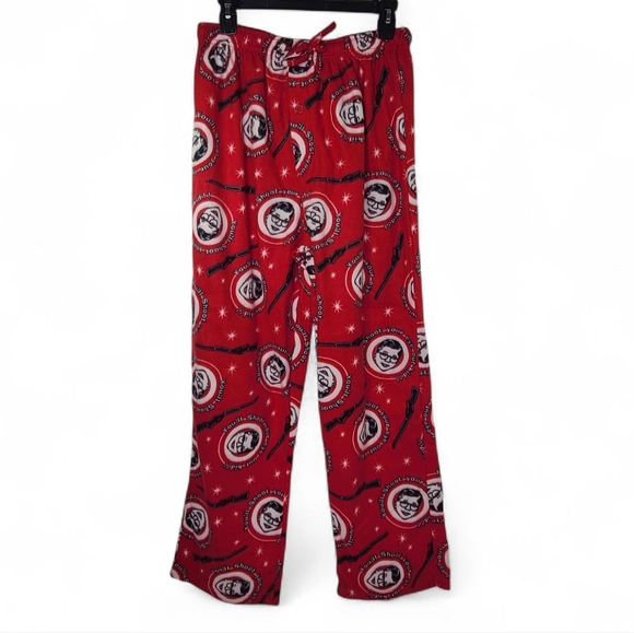 A CHRISTMAS STORY Fuzzy Pajama Bottoms Sz M Ralphie Red Rider - Picture 1 of 9